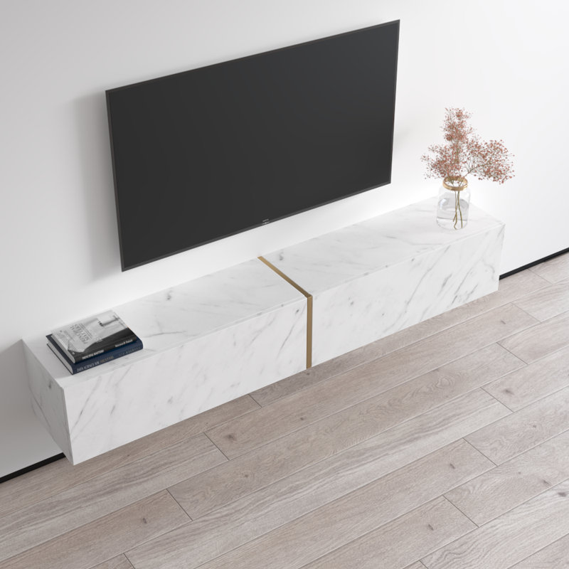 Crédence de rangement l 70,9 po Jyun, Blanc