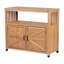 Buffet d'extérieur et d'intérieur avec rangement spacieux, lambris pour un style sophistiqué, bois de sapin massif, console de 18,03 po de large, espace de rangement naturel, sapin naturel,