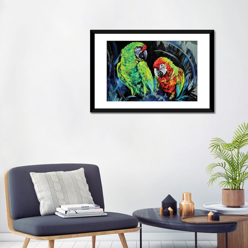 « caws », reproduction sur toile, H 16 po x l 24 po x P 1 po, Papier d'art encadré noir, Blanc