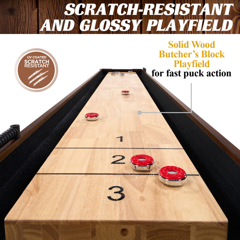Barrington 132" Allendale Shuffleboard Table With Solid Wood Playfield And 8-puck Set
