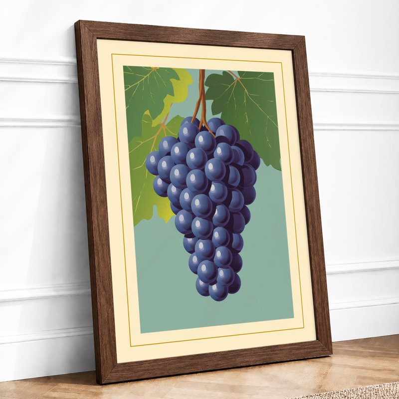 Grapes Botanical - Print, Walnut, A4 - 29.7 x 21.0 cm