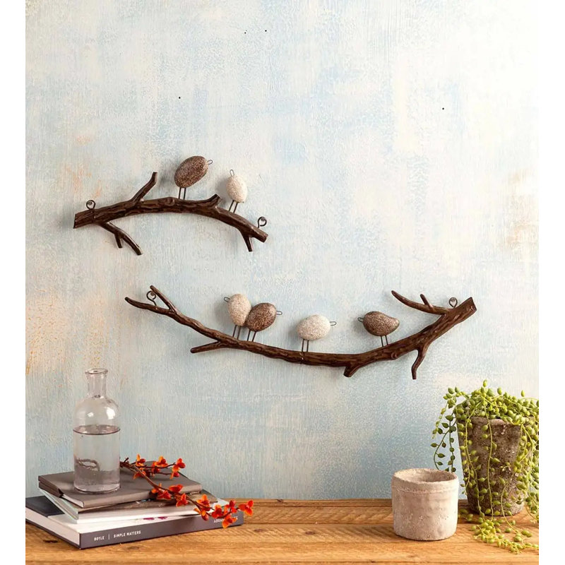 Deux oiseaux sur une branche, art mural