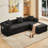 107'' Folding Cloud sofas Modular Sectional Sofa, DIY ,No Assembly-1669160508