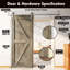 Porte en bois de pin massif non assemblé avec quincaillerie d'installation en nickel brossé Arrow Design-72597899-72597884
