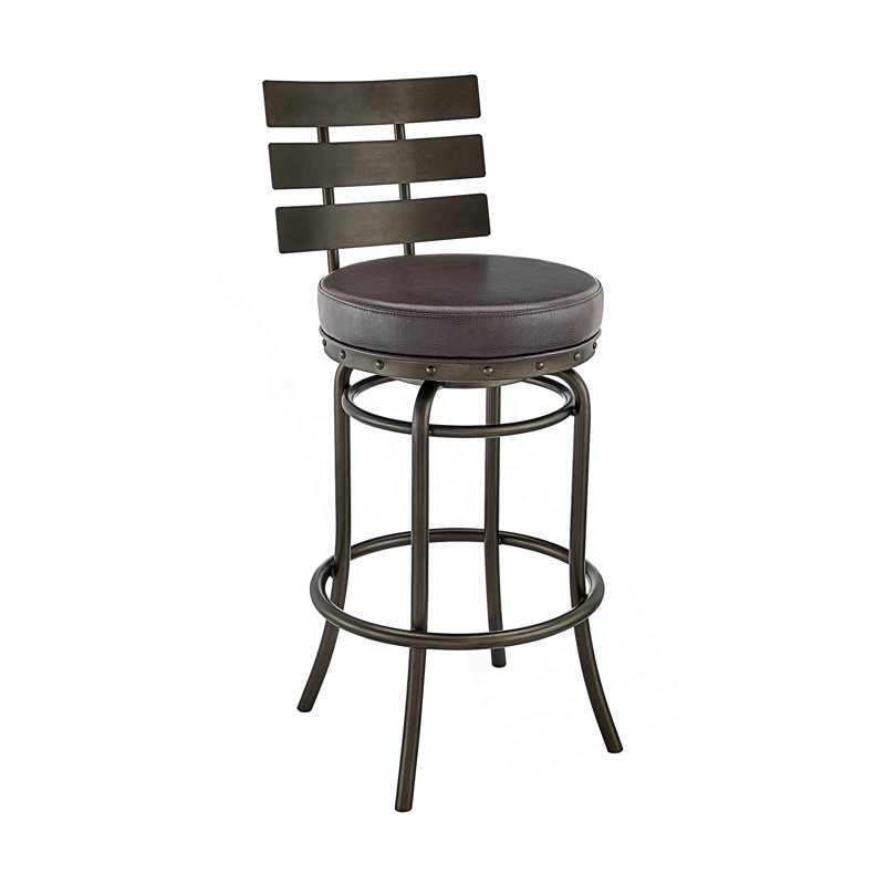 Tabouret de bar / de comptoir pivotant, Siège brun / cadre brun, Tabouret de comptoir (siège d'une hauteur de 26 p