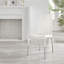 Faux Leather Modern Tall Back Dining Chairs with Chrome Metal Legs & Vertical Stitching-1949770191