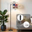 Lampe sur pied à arc avec abat-jour ajustable Drapeau américain Statue aigle à tête blanche Liberty Capitol Lampe sur pied 3 températures de couleur à intensité variable avec mât pour la chambre à coucher