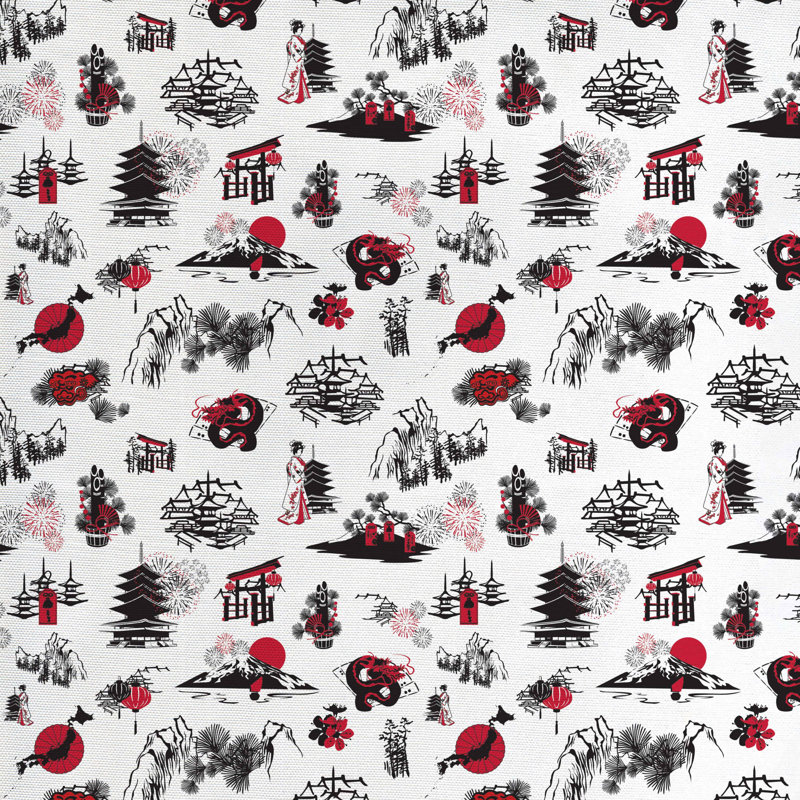 Tissu asiatique, l 58 po x L 72 po