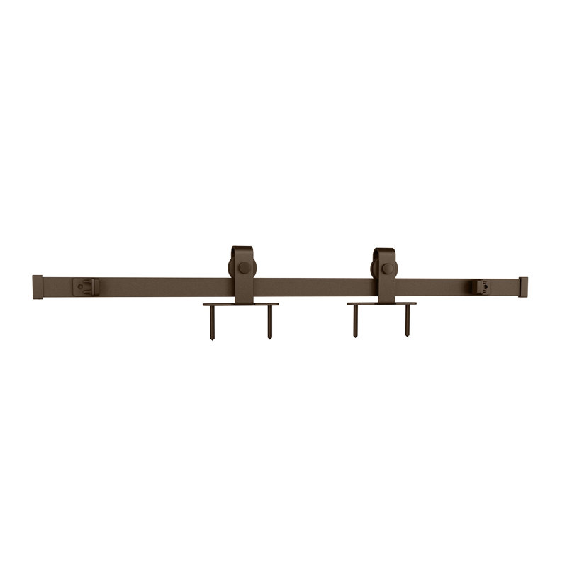 Ensemble de quincaillerie standard pour porte de grange à rail unique, Bronze huilé, 72"
