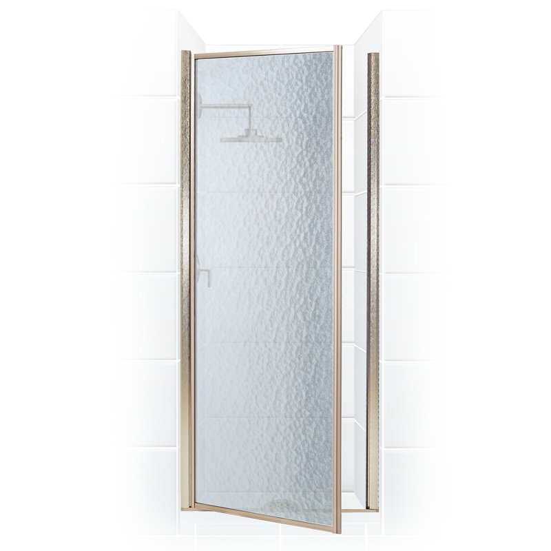 Legend Series 25.63'' W x 64'' H Hinged Framed Shower door, Brushed Nickel, Obscure