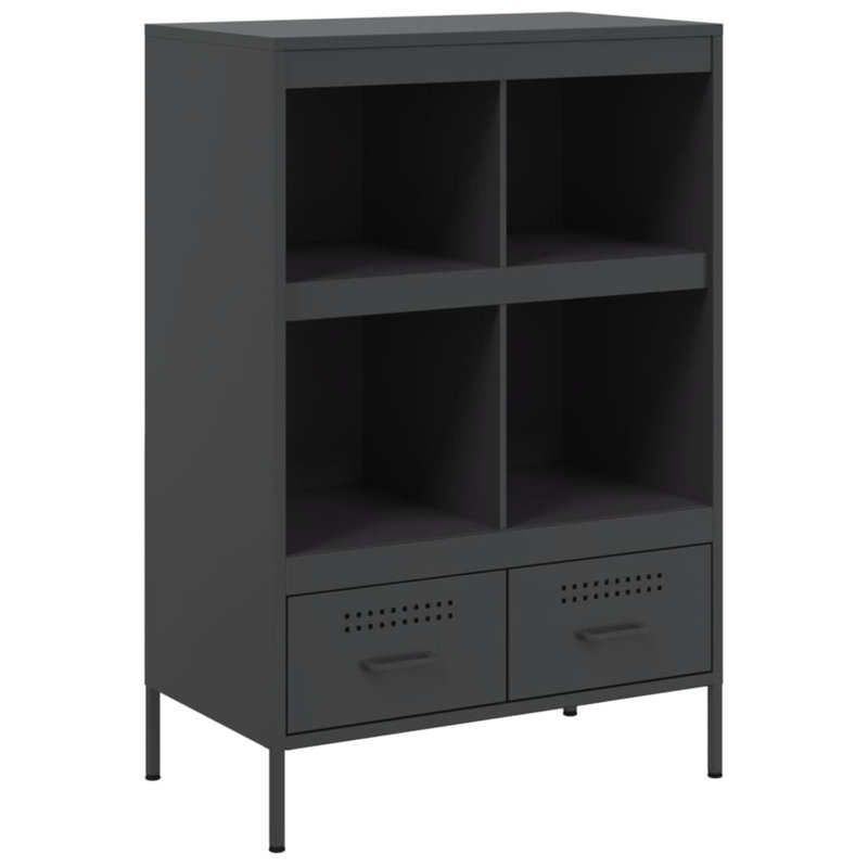 Sharell 101.5cm H x 68cm W Steel Standard Bookcase, Black