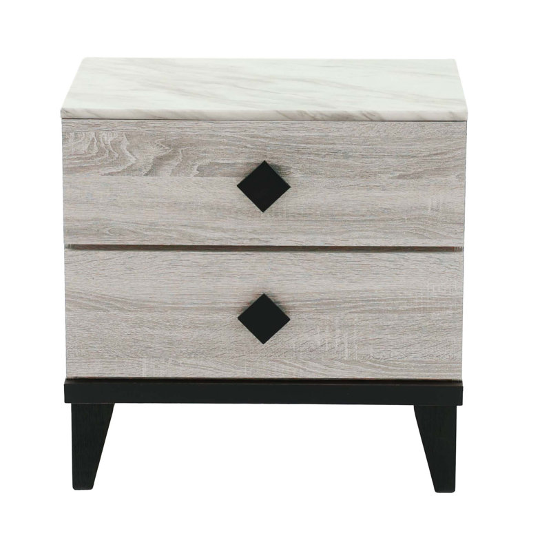 Nightstand, Cream/Oak
