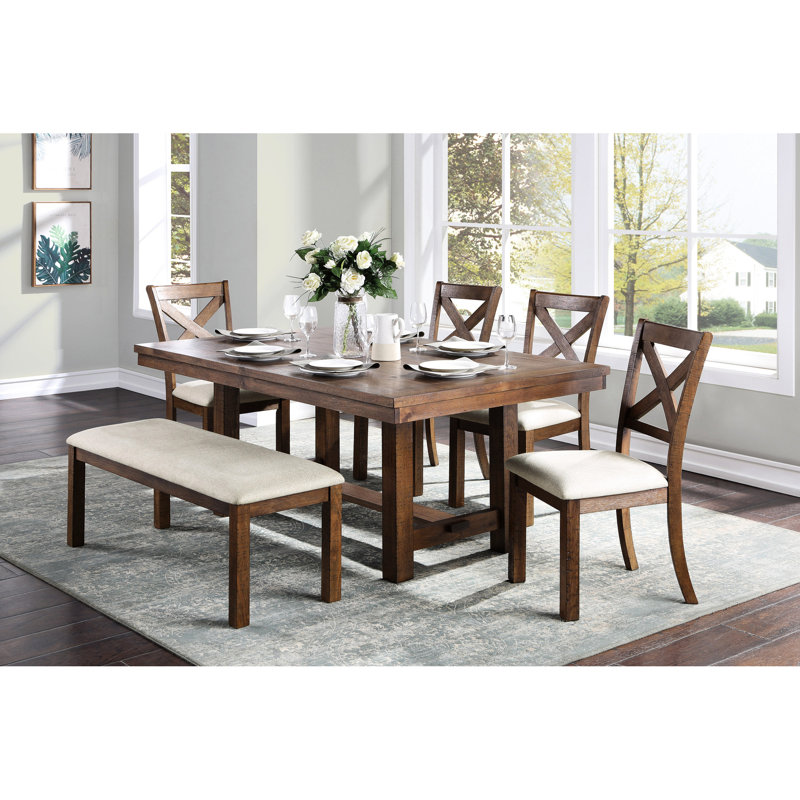 Banc rembourré beige de style transitionnel pour salle à manger de 19,5 po de hauteur avec siège de 48,5 po de longueur