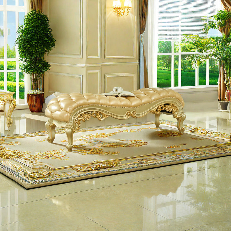 Genuine Leather Upholstered Bench