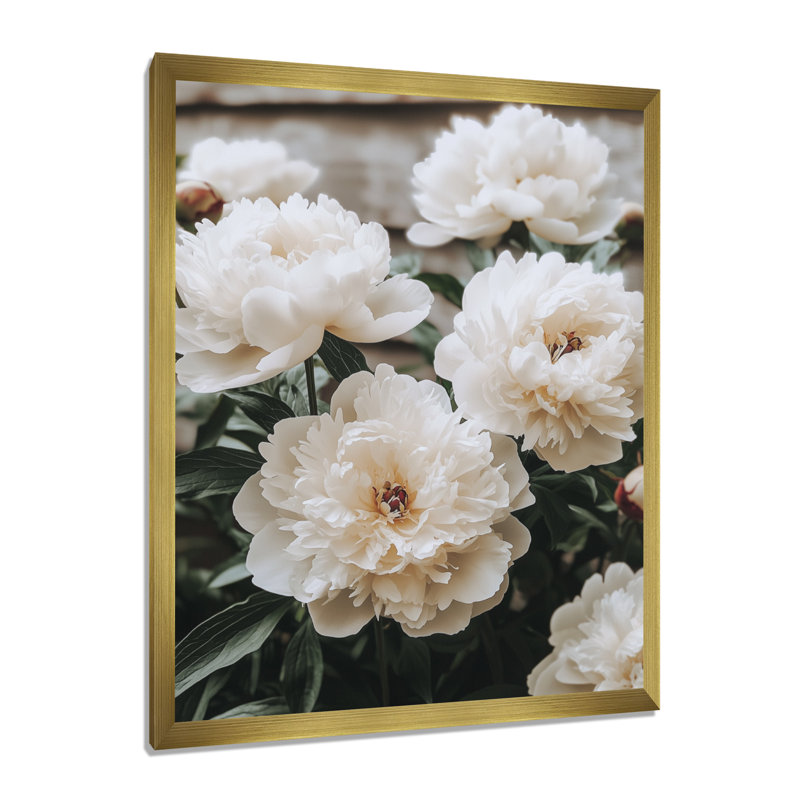Gambrell - Floral Canvas Art Print, H 32 po x l 16 po, Reproduction encadrée sans passe-partout, Doré