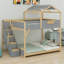 Lit superposé élégant pour enfants avec escalier pratique et lumières DEL-1050705928-1050705930