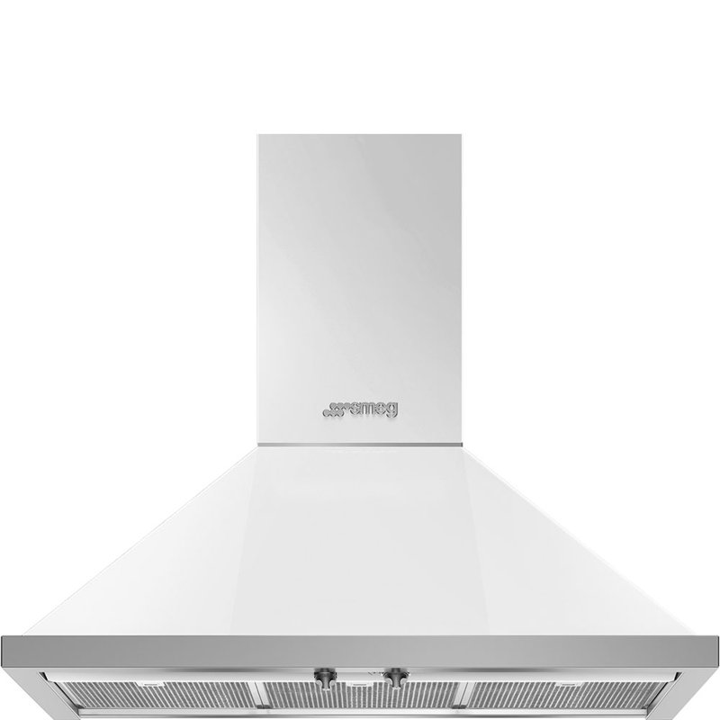 SMEG Portofino 36" 600 CFM Convertible Wall Mount Range Hood, White
