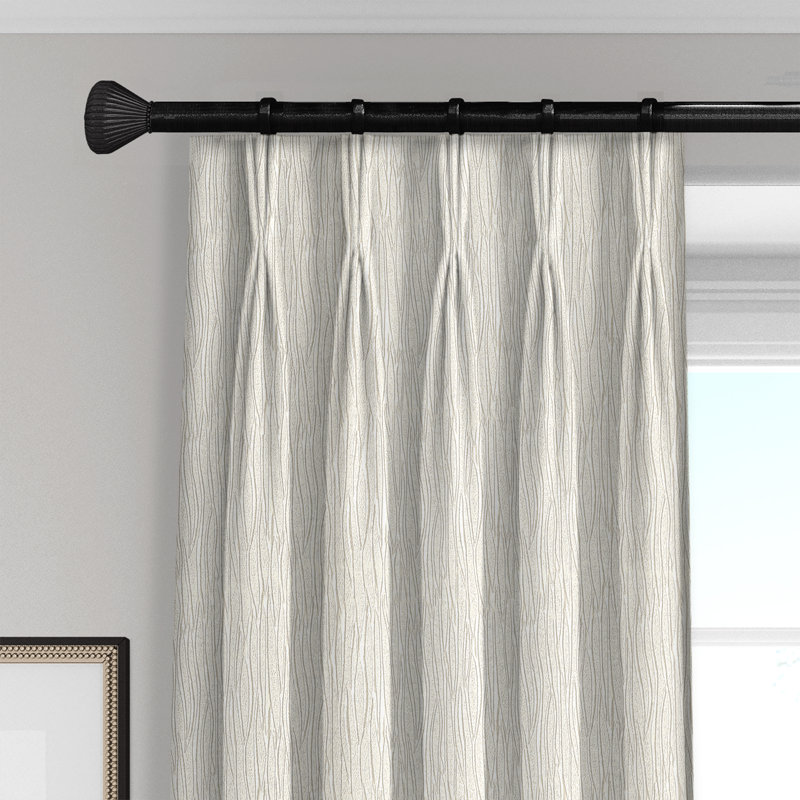 Room Darkening Pinch Pleat Single Curtain Panel, 40” W x 132” L, Chocolate