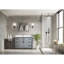 Meuble-lavabo gris foncé 48 po X P 22 po D, avec plateau en marbre de culture-117970874