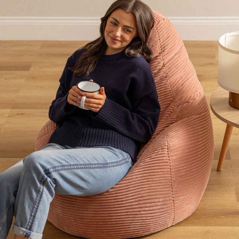 Dalton Corduroy Recliner Bean Bag, Pink