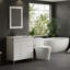 Meuble-lavabo en bois blanc, comptoir en céramique, avec miroir et robinet