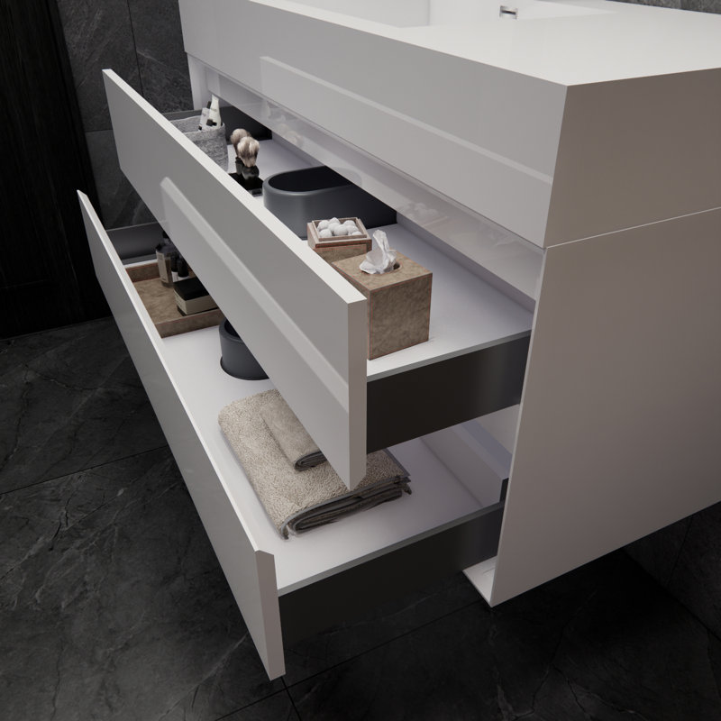 Meuble-lavabo simple 47 po Albizu, Blanc