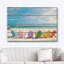 «Coastal Beach Colorful Beach Chairs on White Soft Sand», impression sur toile tendue-56335079-100893919-119401419