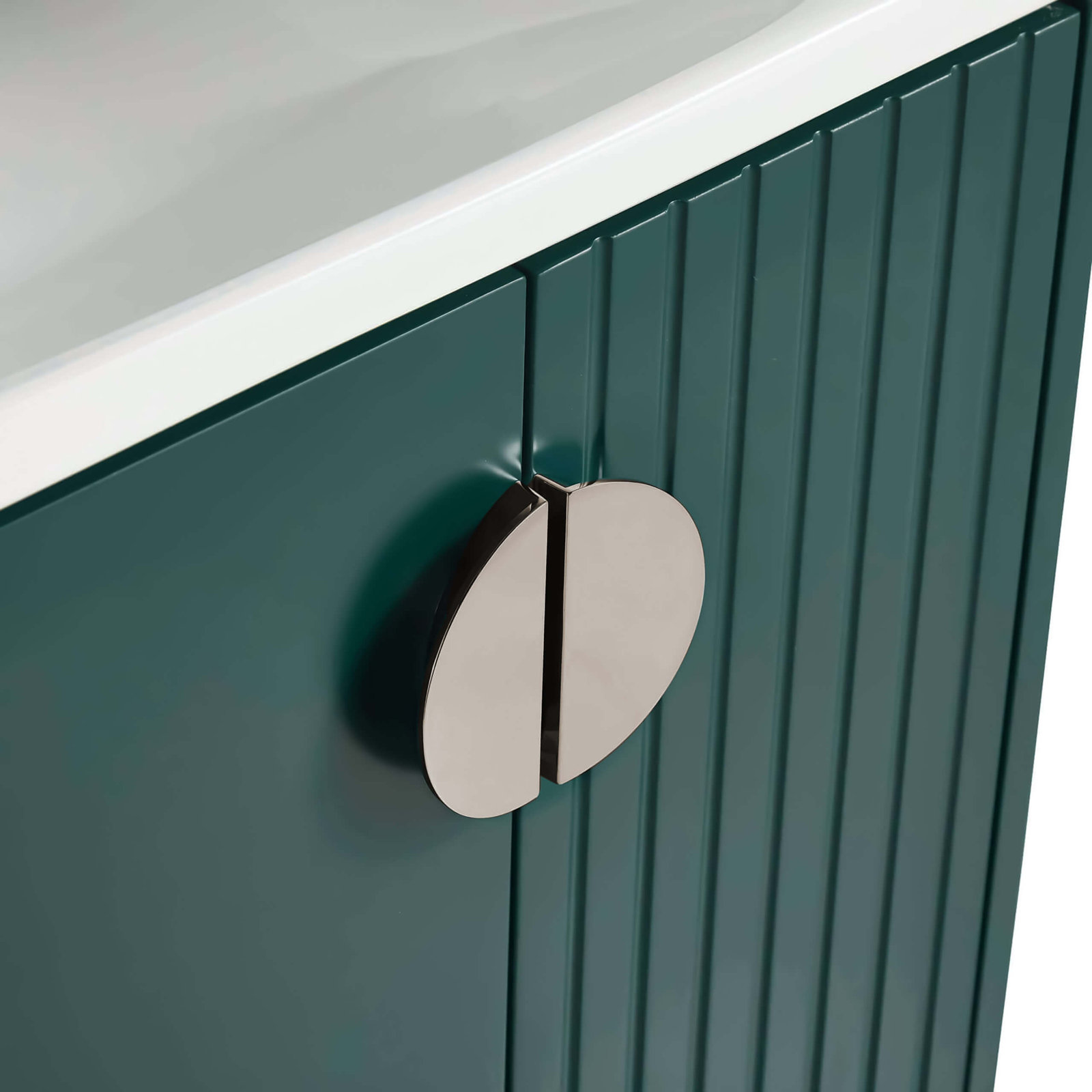Saimah 24'' Single Bathroom Vanity, Green, Satin Nickel