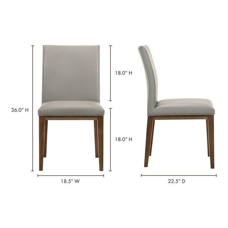 Arden Leather Dining Chair, Gray