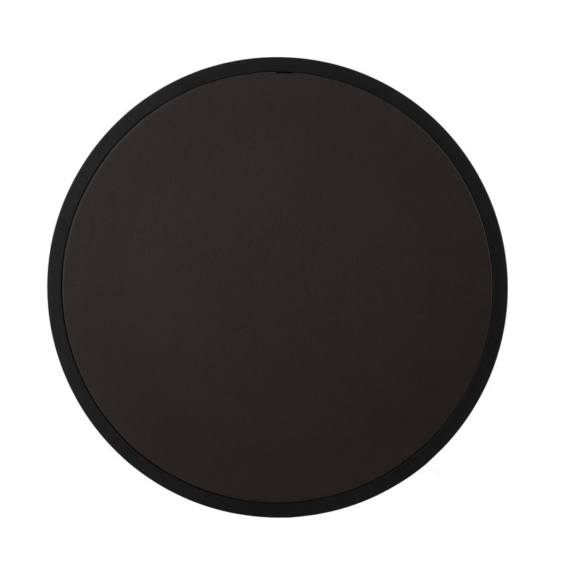 Ensemble de 2 tables basses gigognes modernes en similicuir avec base en métal noir, table d'appoint pour salon