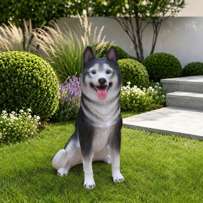 Lifelike Husky Dog Statue