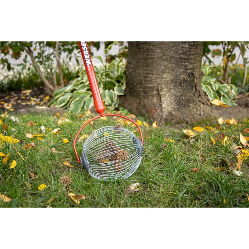 Red Steel Medium Nut Gatherer with Comfort Grip Handle