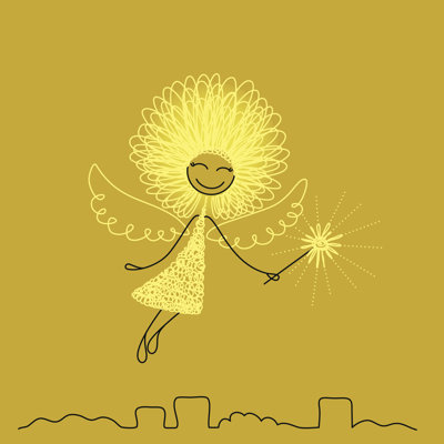 Girl with wings 1 Piece Wrapped Canvas Wall Art