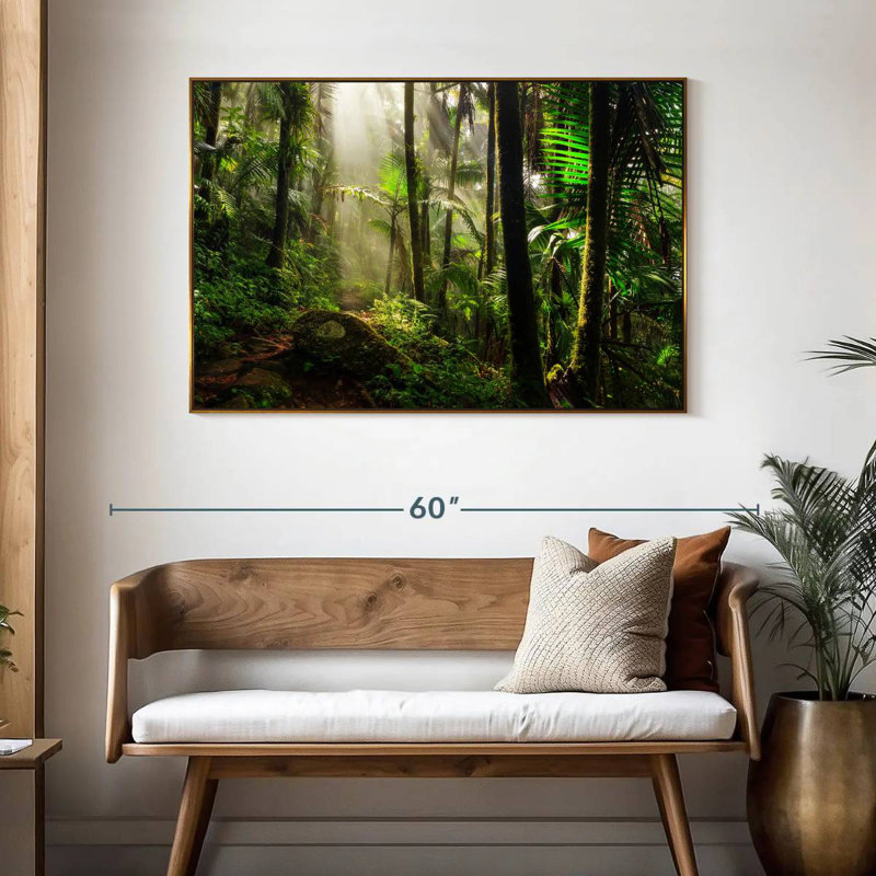 Forêt nationale d'El Yunque, 46 po x 31 po, Cadre flottant doré