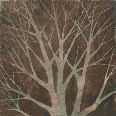 " Gray Tree Silhouette On Brown "