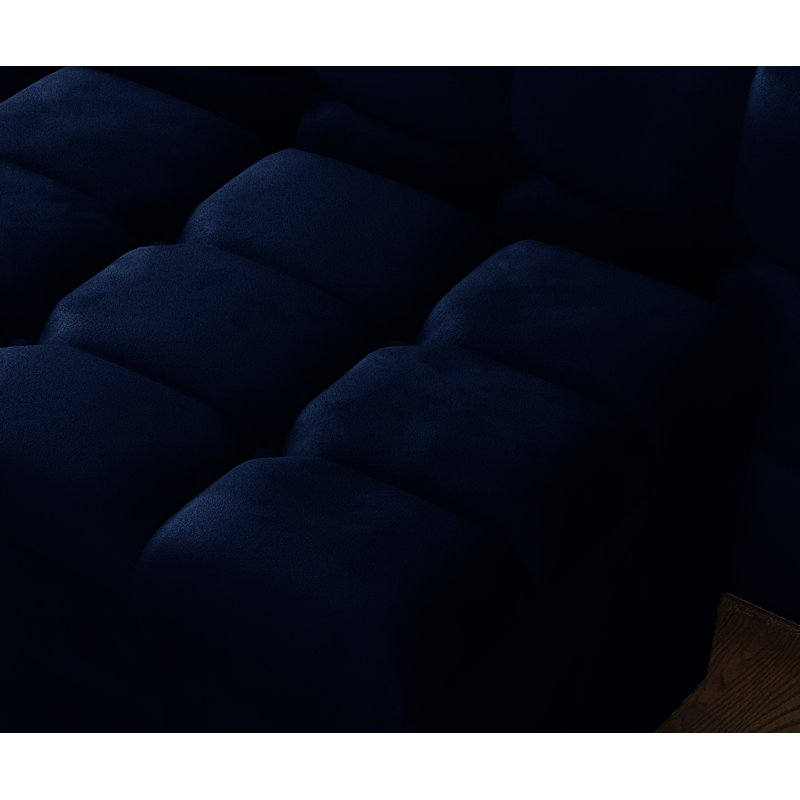Klingler 102cm Wide Rectangle Geometric Standard Ottoman with Storage, Royal Blue