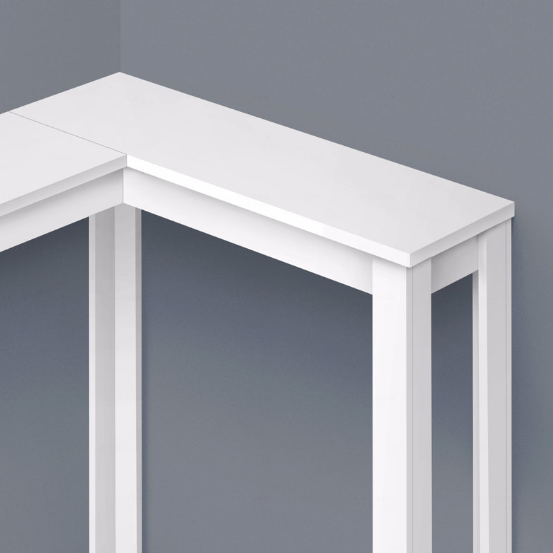 Console étroite, vestibule de coin de salon dans le hall d'entrée, stratifié blanc contemporain moderne, Blanc, Blanc