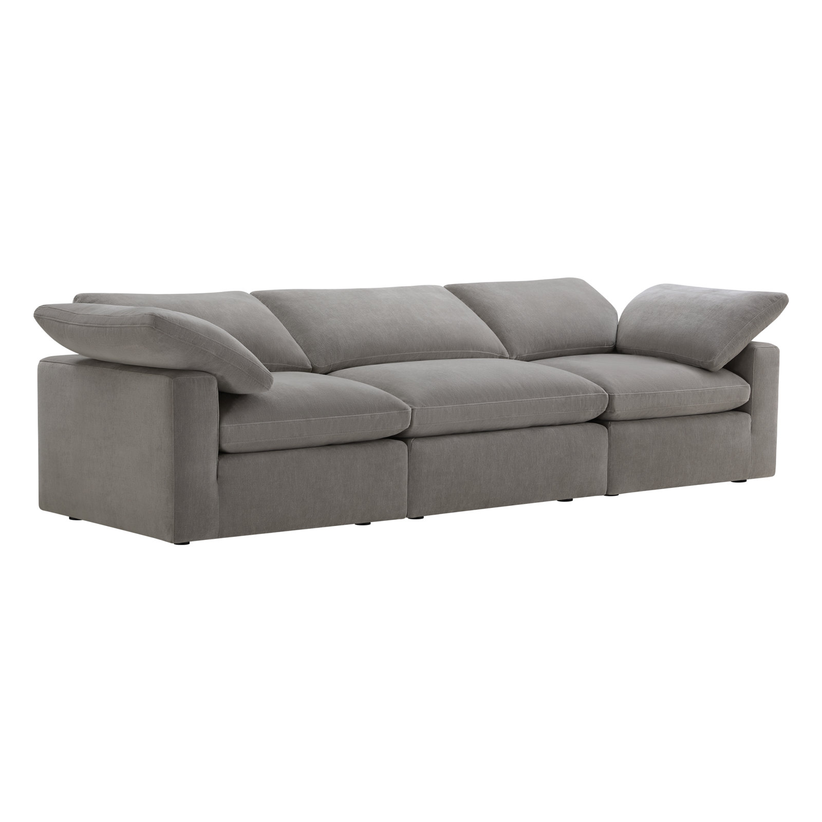 Asher 3 - Piece 89'' Upholstered Modular Sofa, Capri Truffle