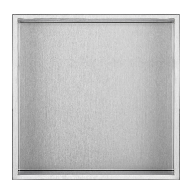 Niche de douche encastrée en acier inoxydable 12 po x 12 po, Acier brossé