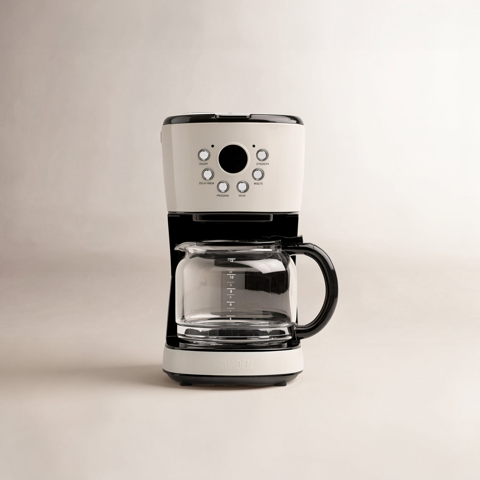 Haden 12-Cup Programmable Drip Coffee Maker, Putty