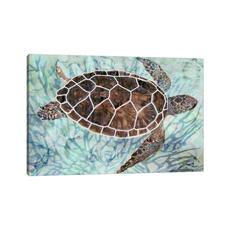 Sea Turtle Collage I by Stellar Design Studio - Wrapped Canvas Gallery-Wrapped Canvas Giclée, 20.32 cm H x 30.48 cm W