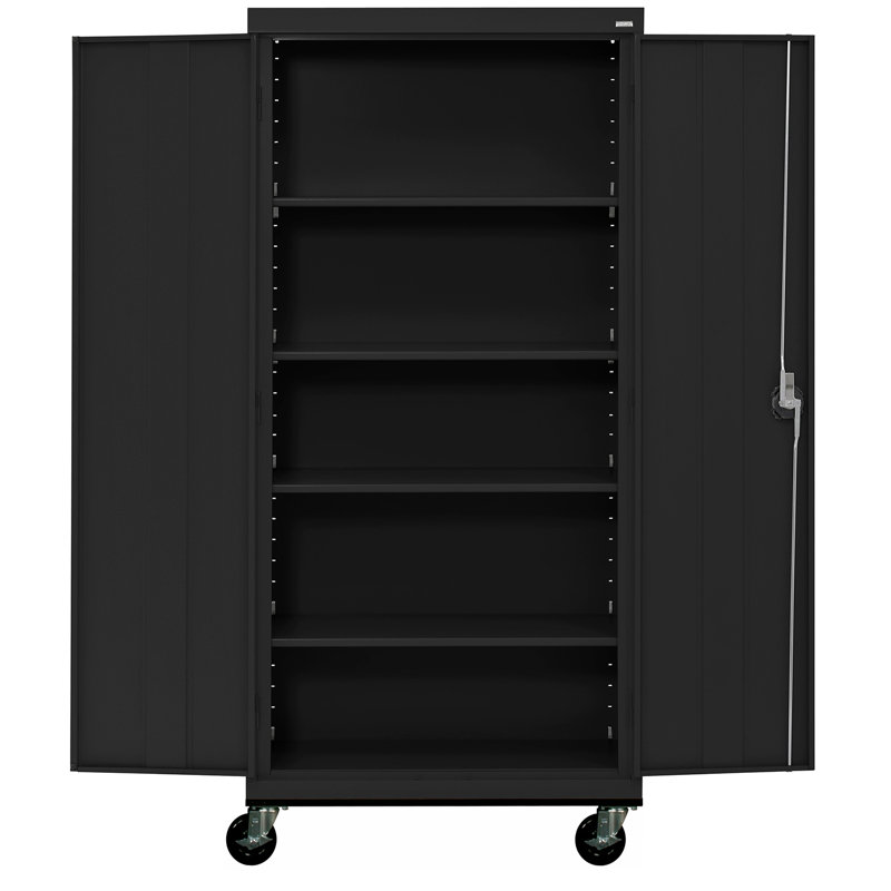 Armoire de rangement à 5 tablettes transpot, Noir