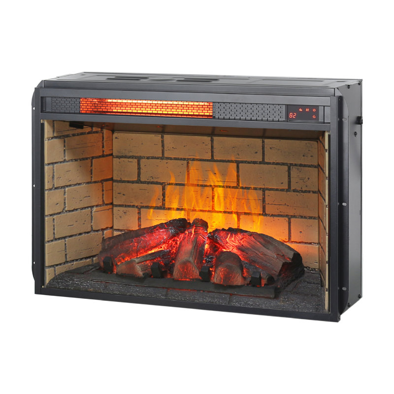 Foyer encastrable à quartz 26 po - version bûche avec brique