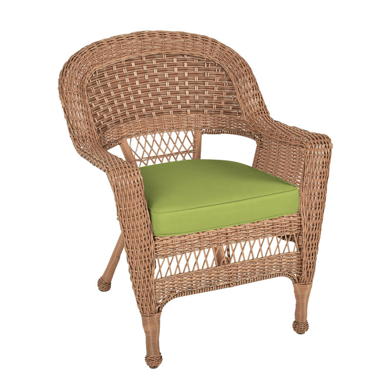 Chaise de patio avec coussins Arliss, Miel, Vert