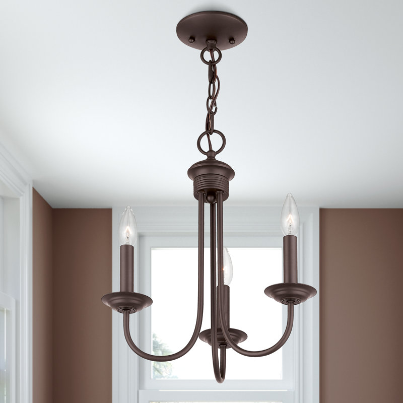 Lustre 3 lumières de style bougie Arunvir, Bronze
