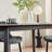 Large Rectangular Table With Strong Metal Base Modern Stone Dining Table For Kitchen 1.4M