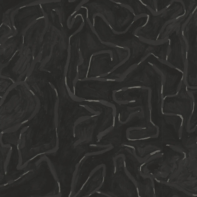Painted Lines - Wallpaper, True Black, Premium Paper, Non-Pasted