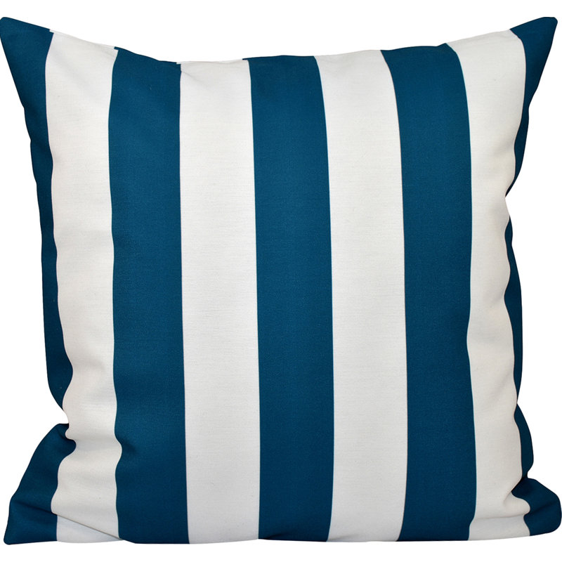 Railey Striped Reversible Throw Pillow, 18" x 18", Morrocan Blue