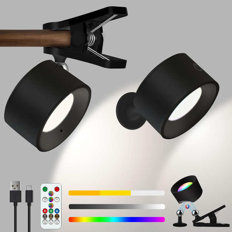 Tuleta Rechargeable Touch Control Wall Lamp, Matte Black