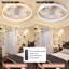 Ventilateurs de plafond avec lumières à DEL à intensité variable, installation encastrée de ventilateurs de plafond modernes et minces-1087318871